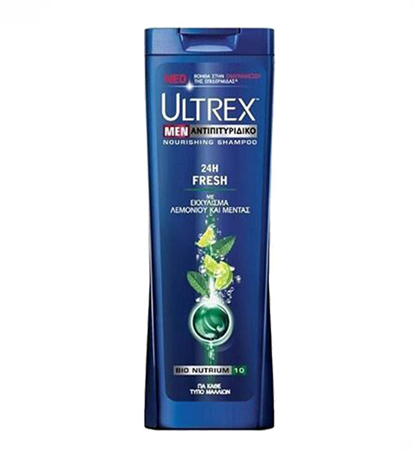 Ultrex Men 24h Fresh Αντιπιτυριδικό Σαμπουάν με Εκχύλισμα Λεμονιού και Μέντας 360ml