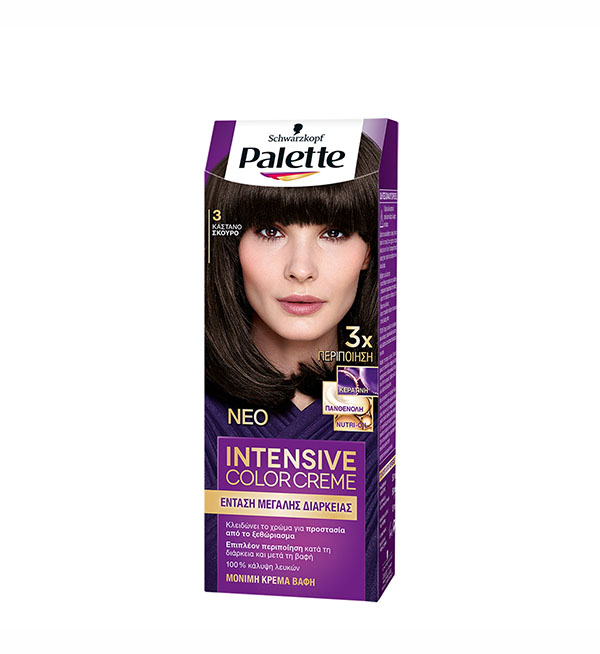 Palette Βαφή Μαλλιών Intensive Color Cream Καστανό Σκούρο No 3 (110ml)