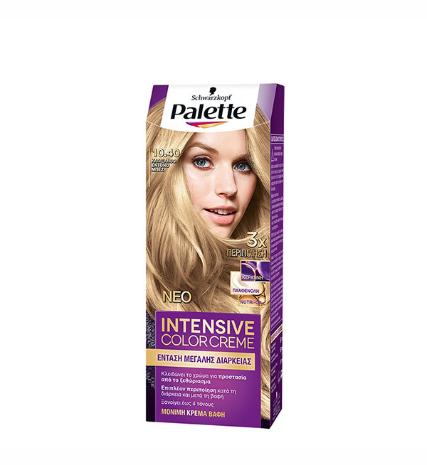Palette Βαφή Μαλλιών Intensive Color Cream Κατάξανθο Έντονο Μπεζ No 10.40 (110ml)