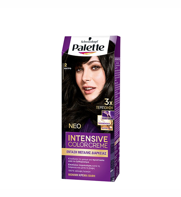 Palette Βαφή Μαλλιών Intensive Color Cream Μαύρο No 2 (110ml)