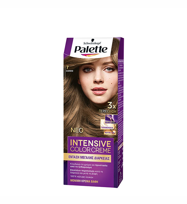 Palette Βαφή Μαλλιών Intensive Color Cream Ξανθό No 7 (110ml)