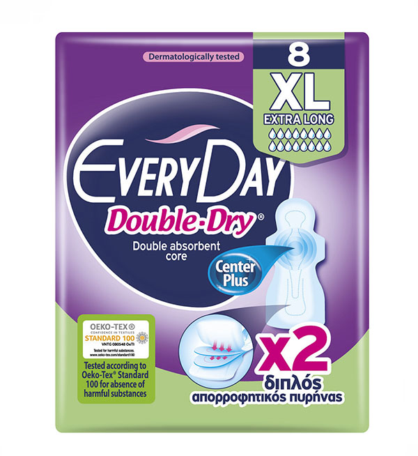 Everyday Double Dry Ultra Plus Extra Lοng Σερβιέτες 8τεμ