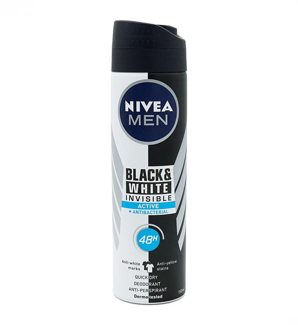 Nivea Men Black & White Invisible Active Quick Dry Αποσμητικό Spray 150ml