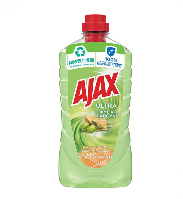 Ajax Ultra Υγρό Καθαρισμού Πατώματος Φυσικό Σαπούνι 1000ml