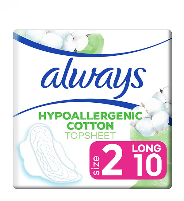 Always Σερβιέτες Hypoallerenic Cotton Ultra Long No2 10τεμ