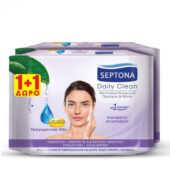 Septona Daily Clean Wipes Μαντηλάκια Ντεμακιγιάζ Με Υαλουρονικό Οξύ 2×20τεμ