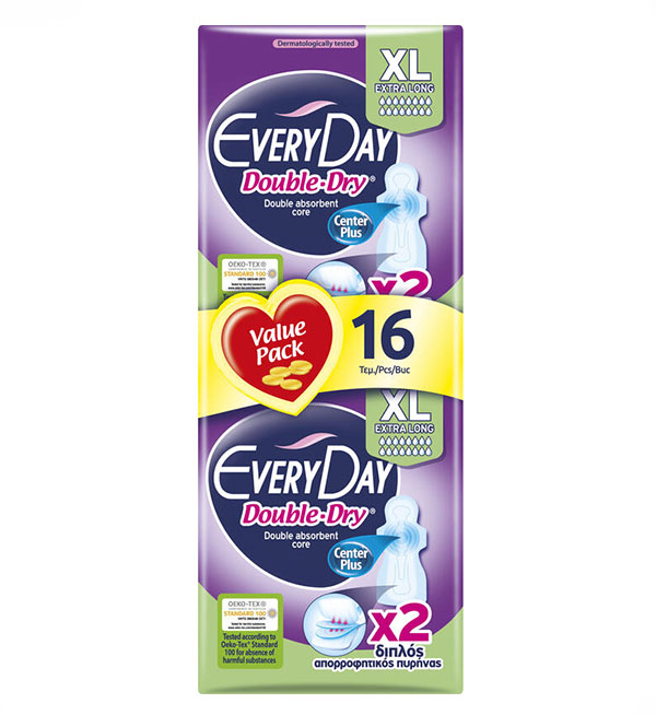 EveryDay Double-Dry XL Extra Long Ultra Plus 16τεμ